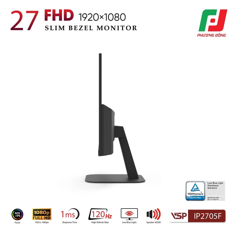 LCD 27 IN VSP IP2705F (27'', FHD, IPS, 120Hz, 1ms) PHẲNG NEW